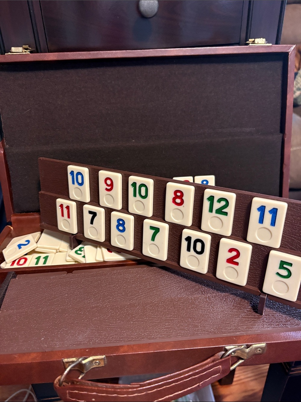 Rummy-O Branded Brown Leather Game Case